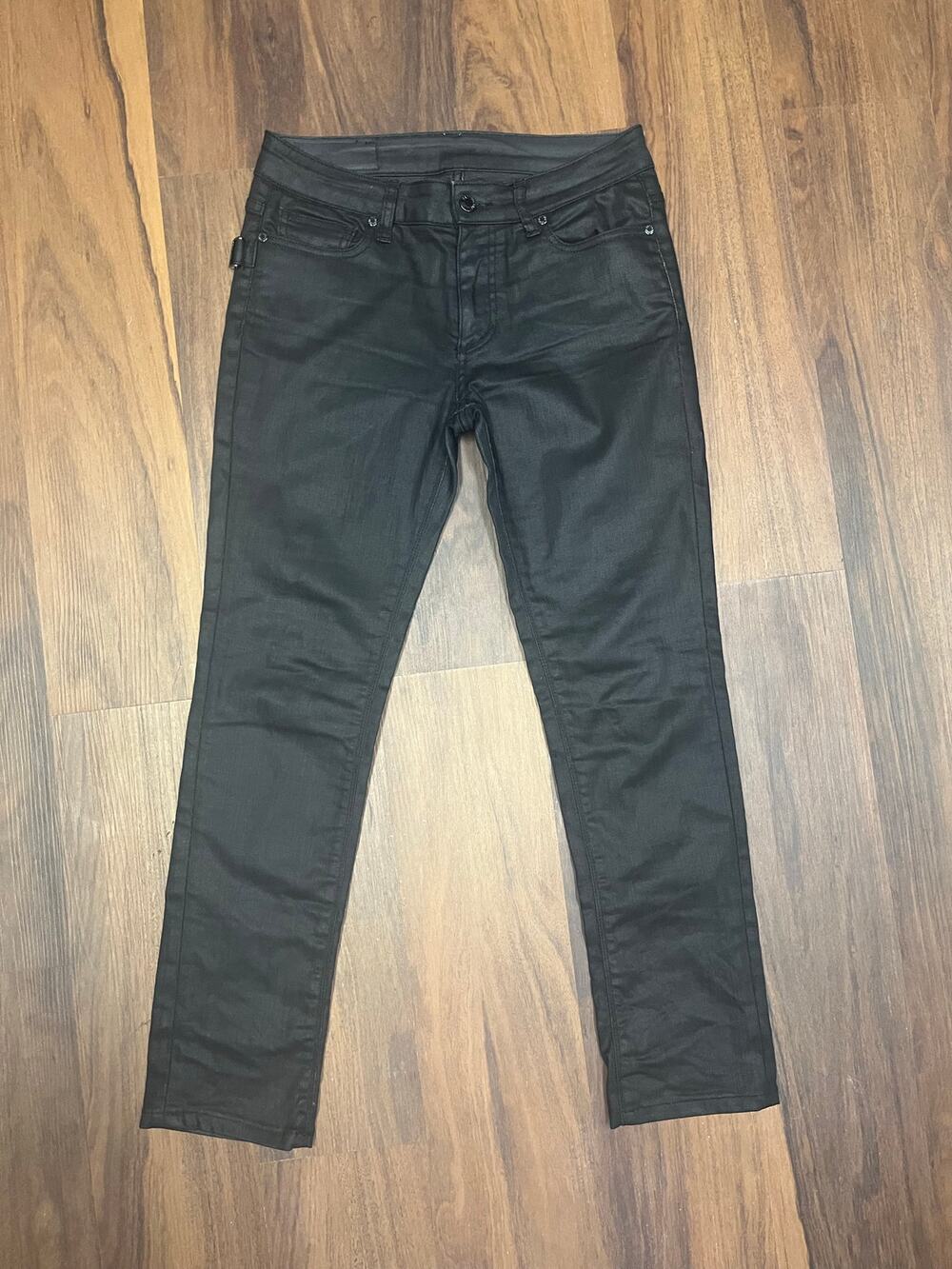 Zadig & Voltaire Women 26 Eva Noir Black Coated Skinny Jean Grunge